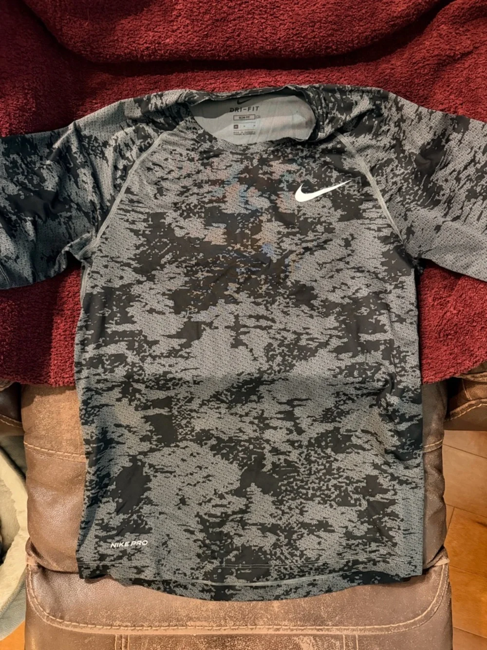 Nike Black and Gray Short Sleeve Dri-FIT Training Tee